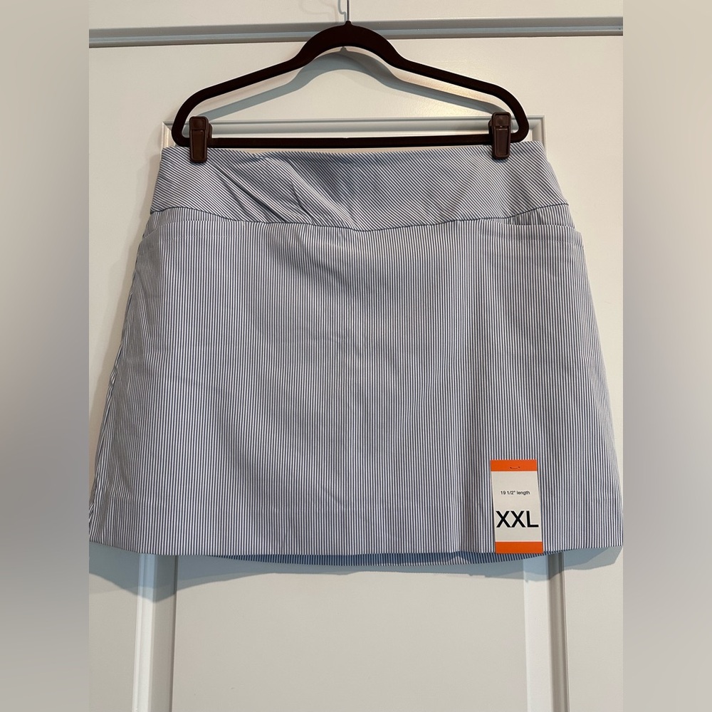 Navy and White Striped Skort XXL
